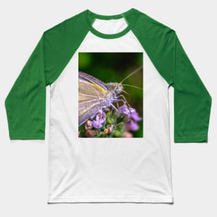 Cabbage White Butterfly, Macro Photograph Baseball T-Shirt